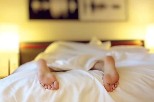 feet on bed