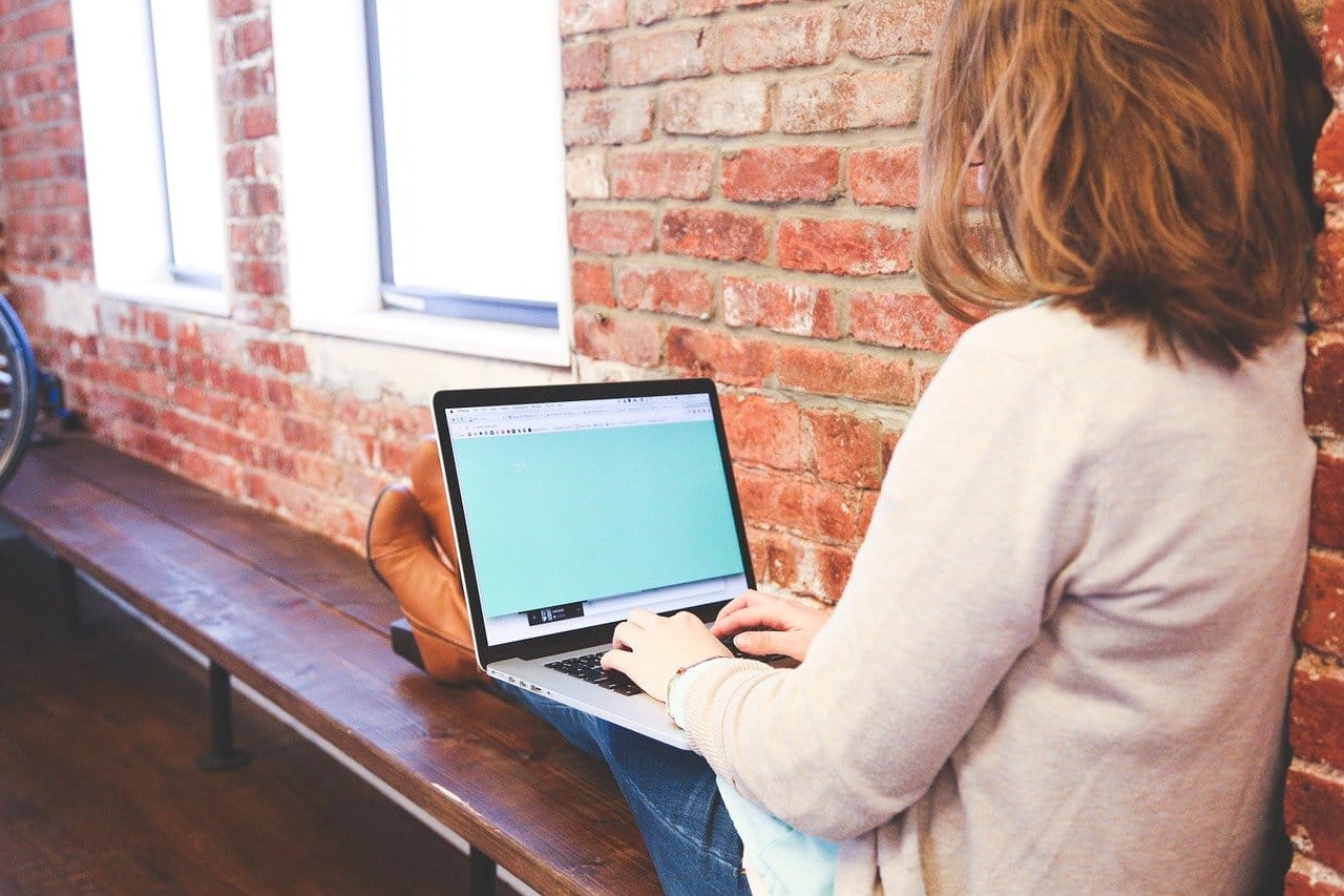 a woman browsing the internet