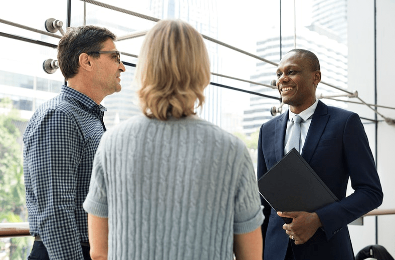 business people talking